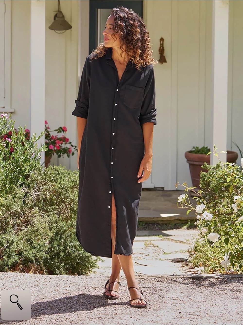 Frank & Eileen “Rory” Black Famous Maxi Denim Shirtdress - S - Picture 2 of 7